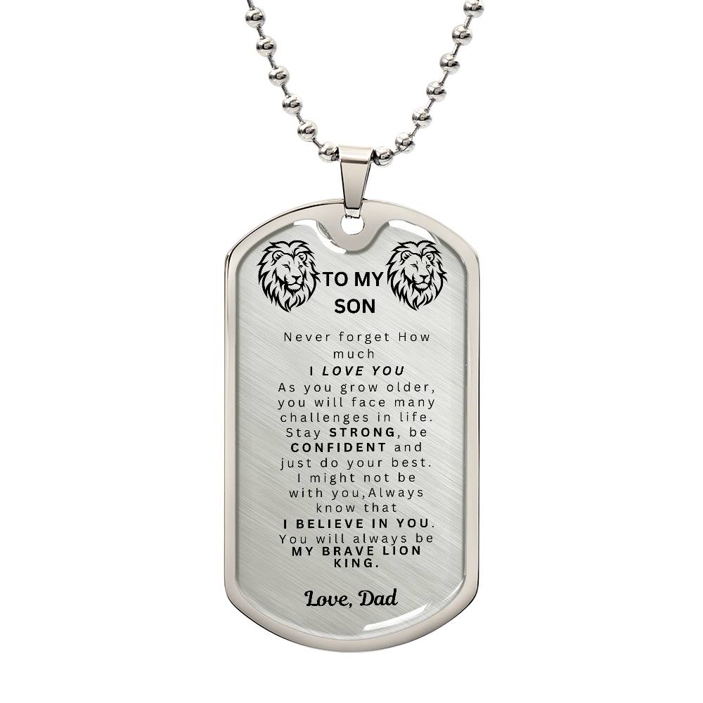 To My Son Dog Tag aChain* Happy Birthday* Happy Graduation from Dad