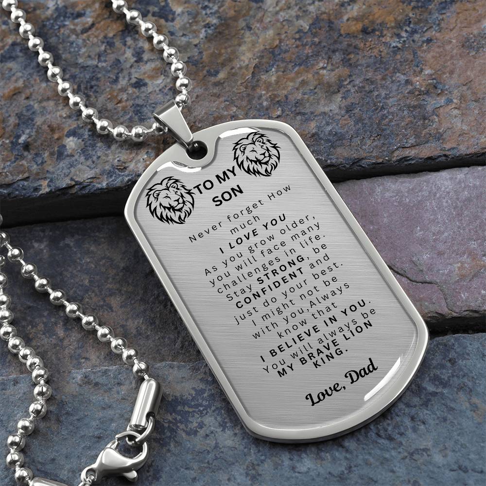 To My Son Dog Tag aChain* Happy Birthday* Happy Graduation from Dad