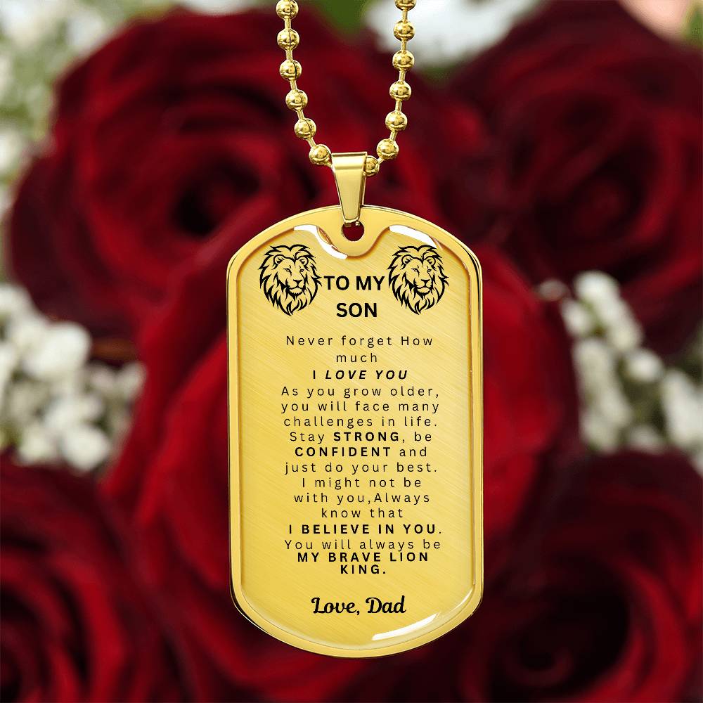 To My Son Dog Tag aChain* Happy Birthday* Happy Graduation from Dad