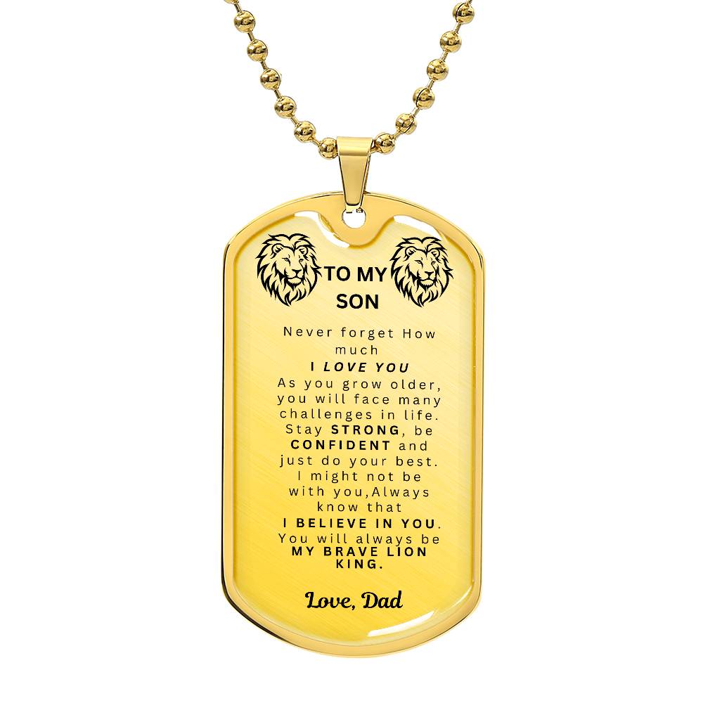 To My Son Dog Tag aChain* Happy Birthday* Happy Graduation from Dad