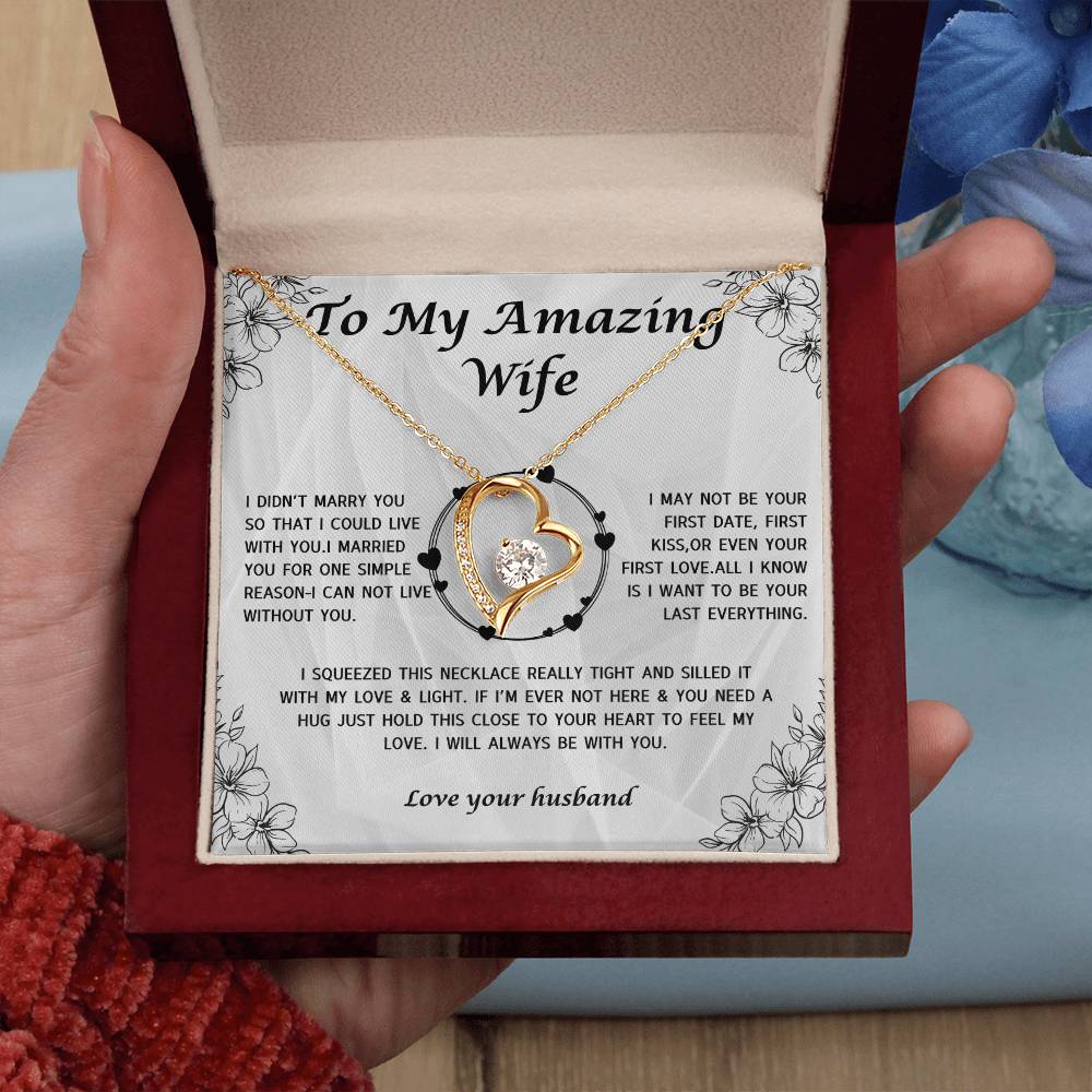 To My Amazing Wife  For ever Love Necklace,Anniversary Gifts,Wife gifts, Best Wife Necklace, Best Gift for her-Personalized