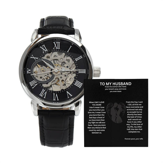 To My husband Open Works Watch  with gift box8 a heartfelt message from wifey.... HOT SELLER