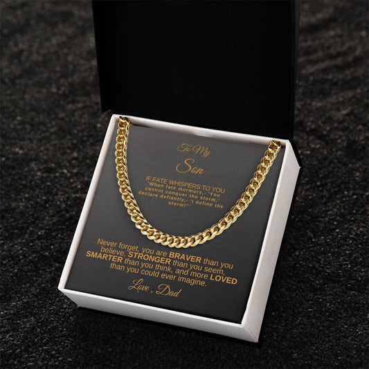 To My Admirable Son Cuban Link Chain* Necklace Birthday Gift* Graduation Gift*