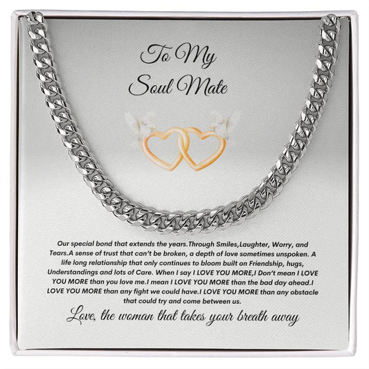 Gift  for Soul Mate Cuban Link Mens Chain LUX BOX+ LENGTH EXTENTION