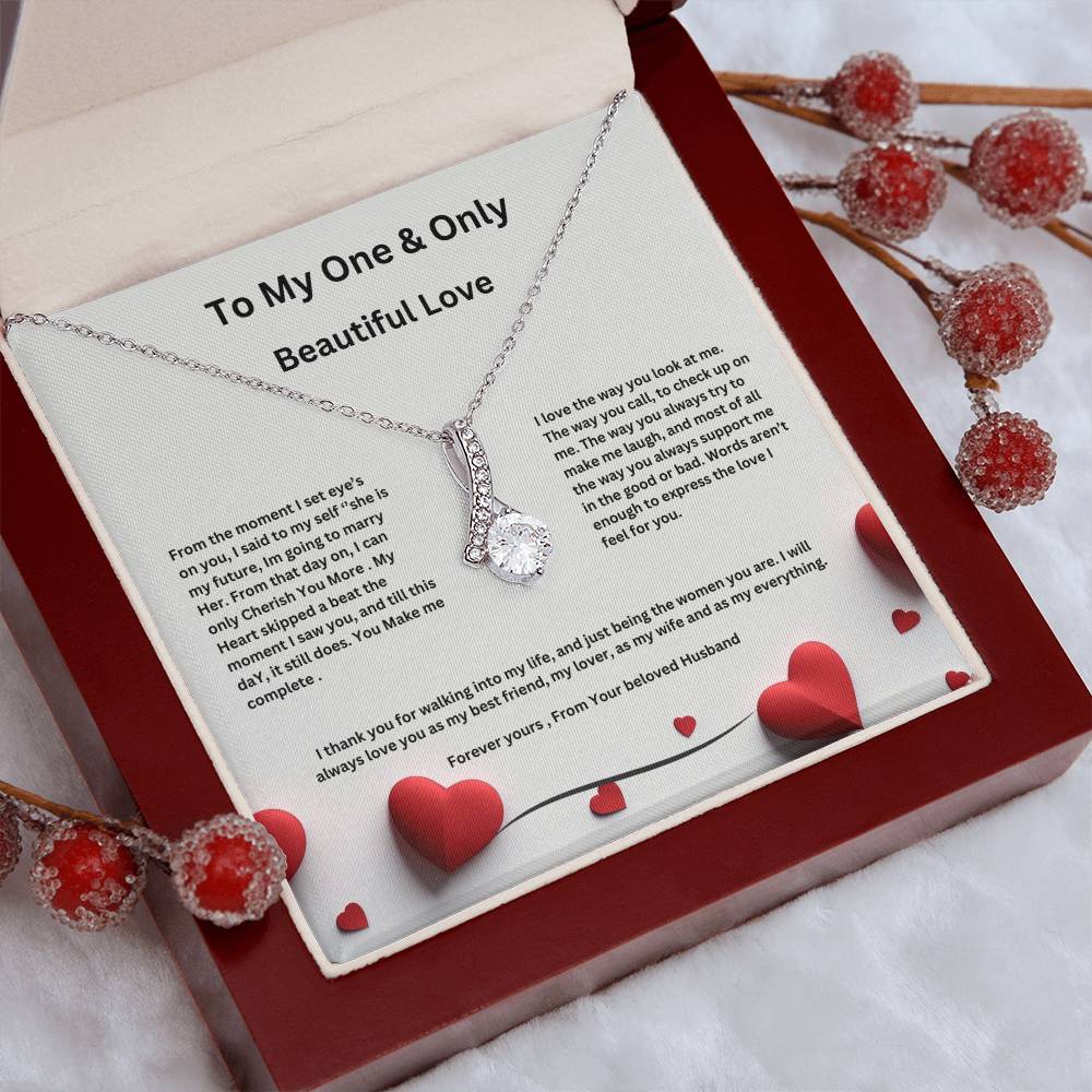 My One and Only Beauty Necklace - Anniversary / Valentines/ Birthday-Express your love