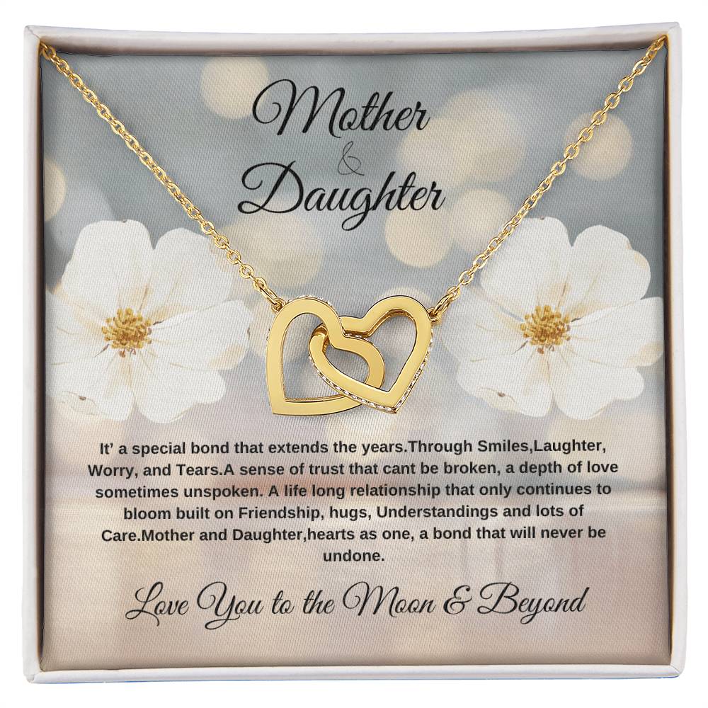 Mother & Daughter internal heart necklace --- Show your love with a devoted & special message to your little girl. Hot Seller