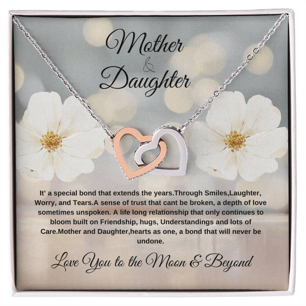 Mother & Daughter internal heart necklace --- Show your love with a devoted & special message to your little girl. Hot Seller