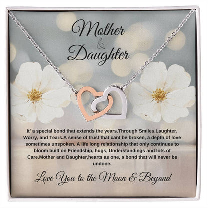 Mother & Daughter internal heart necklace --- Show your love with a devoted & special message to your little girl. Hot Seller