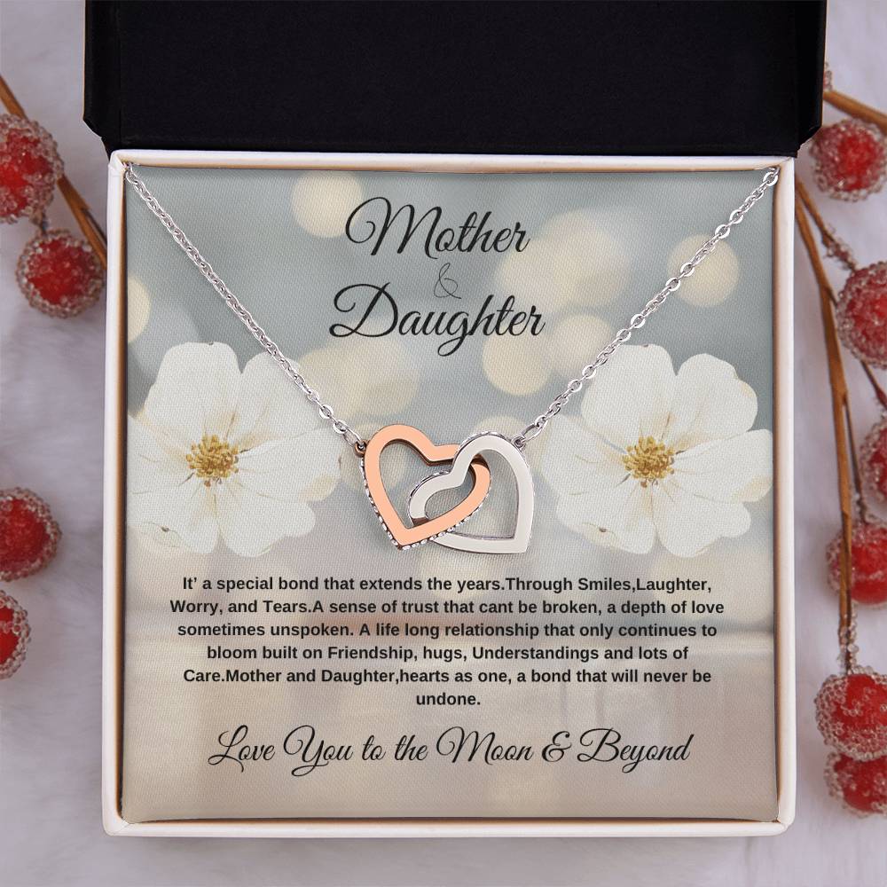 Mother & Daughter internal heart necklace --- Show your love with a devoted & special message to your little girl. Hot Seller