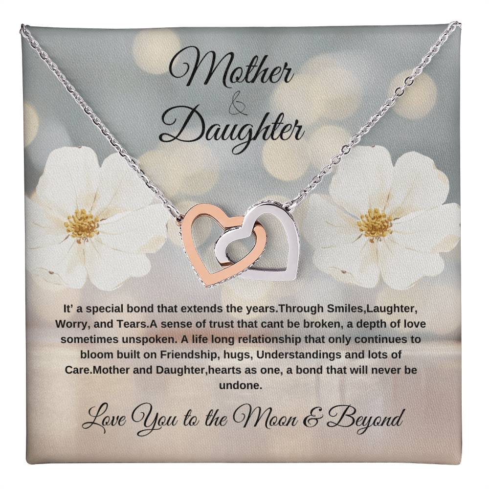 Mother & Daughter internal heart necklace --- Show your love with a devoted & special message to your little girl. Hot Seller