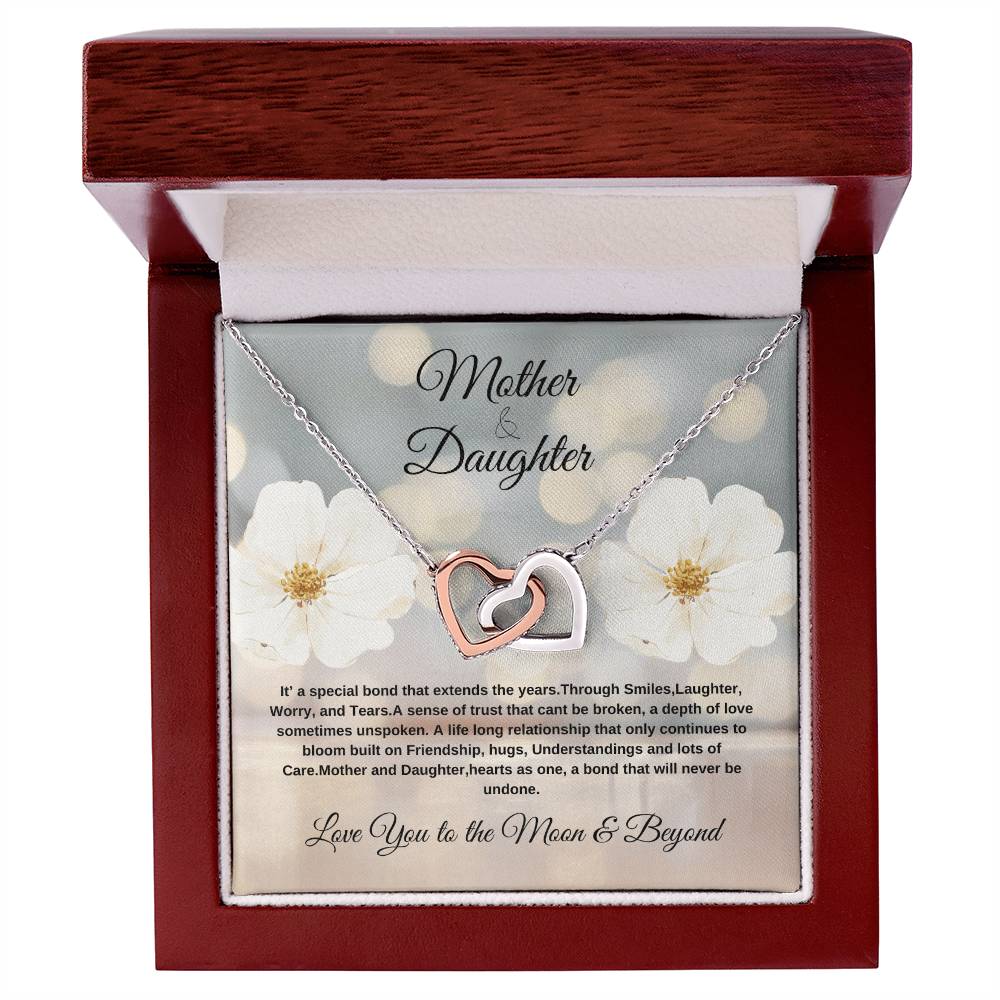 Mother & Daughter internal heart necklace --- Show your love with a devoted & special message to your little girl. Hot Seller