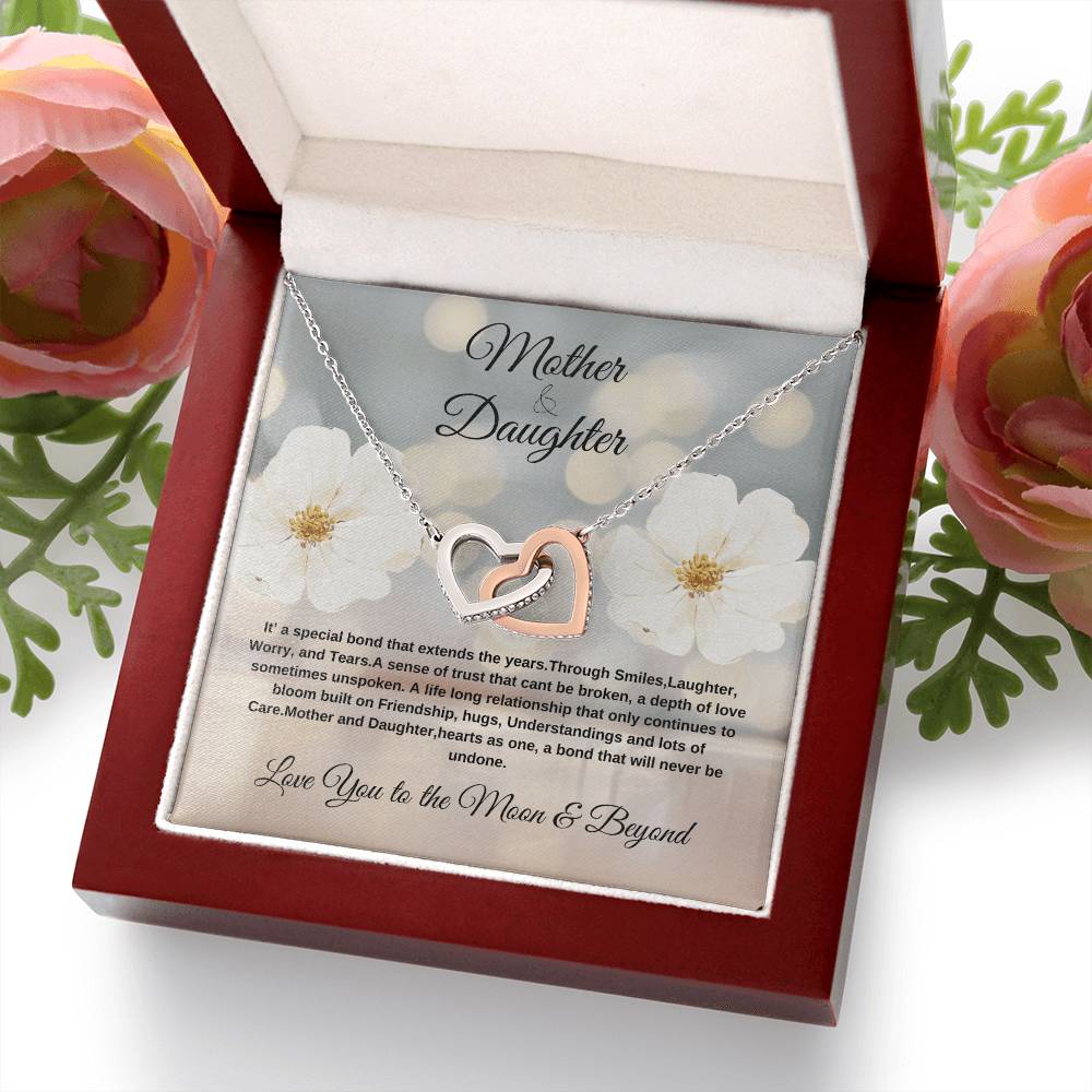 Mother & Daughter internal heart necklace --- Show your love with a devoted & special message to your little girl. Hot Seller