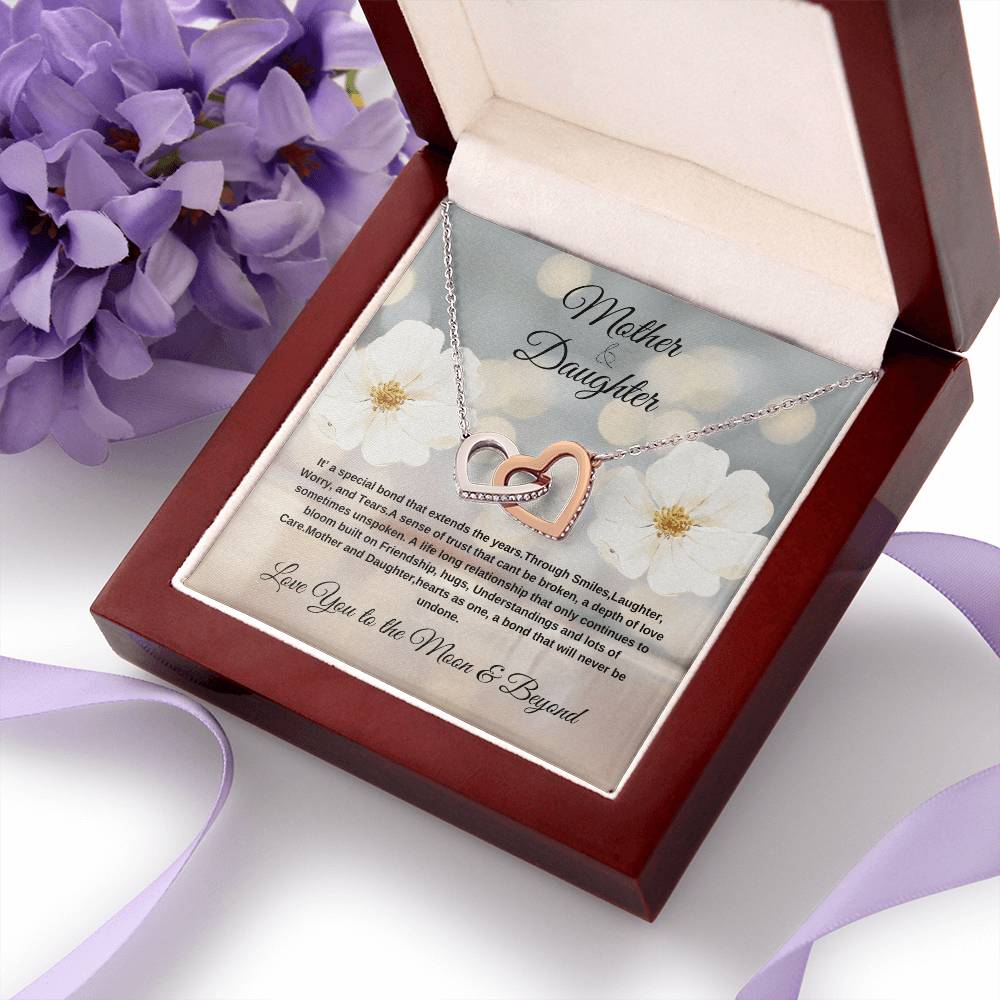 Mother & Daughter internal heart necklace --- Show your love with a devoted & special message to your little girl. Hot Seller