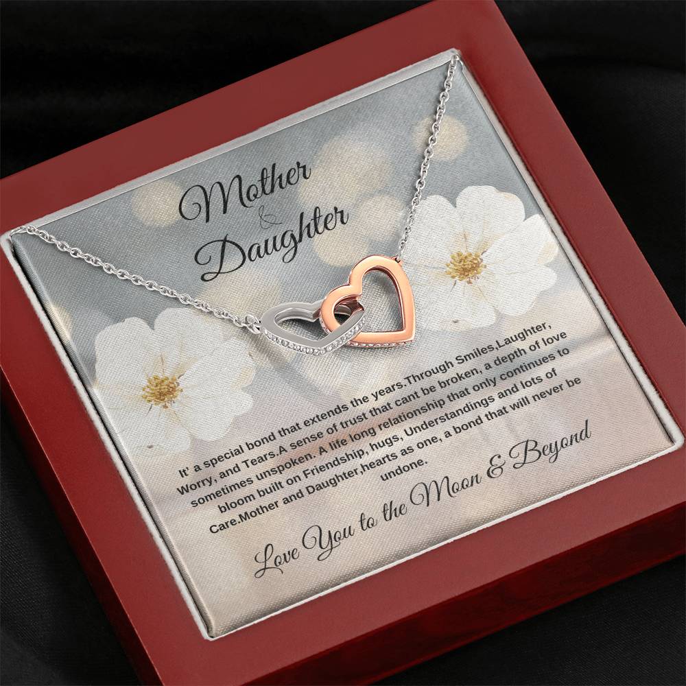 Mother & Daughter internal heart necklace --- Show your love with a devoted & special message to your little girl. Hot Seller