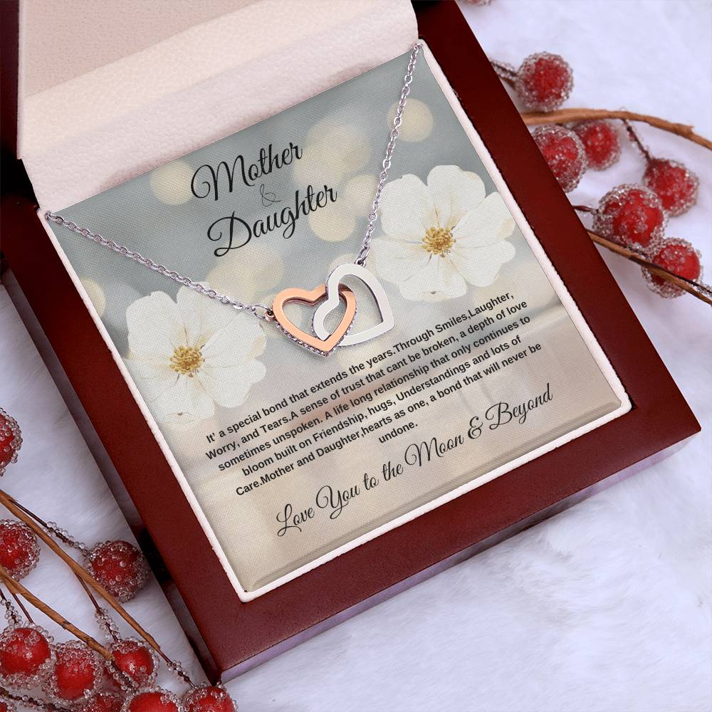 Mother & Daughter internal heart necklace --- Show your love with a devoted & special message to your little girl. Hot Seller