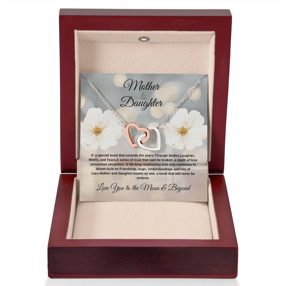 Mother & Daughter internal heart necklace --- Show your love with a devoted & special message to your little girl. Hot Seller