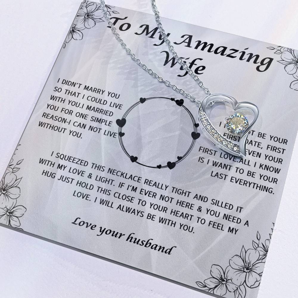 To My Amazing Wife  For ever Love Necklace,Anniversary Gifts,Wife gifts, Best Wife Necklace, Best Gift for her-Personalized