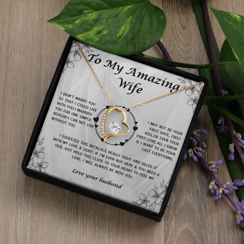 To My Amazing Wife  For ever Love Necklace,Anniversary Gifts,Wife gifts, Best Wife Necklace, Best Gift for her-Personalized